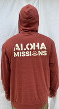 Load image into Gallery viewer, Aloha Missions Tri-Blend Hooded Long Sleeve | Redwood