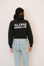 Load image into Gallery viewer, Aloha Missions Midi Crew Zip Hoodie | Black