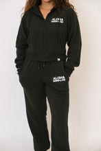 Load image into Gallery viewer, Aloha Missions Midi Crew Zip Hoodie | Black