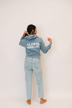 Load image into Gallery viewer, Aloha Missions Midi Crew Zip Hoodie | Dusty Blue