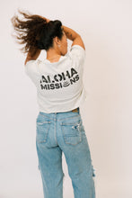 Load image into Gallery viewer, Aloha Missions Women&#39;s Crop Tee | Cement
