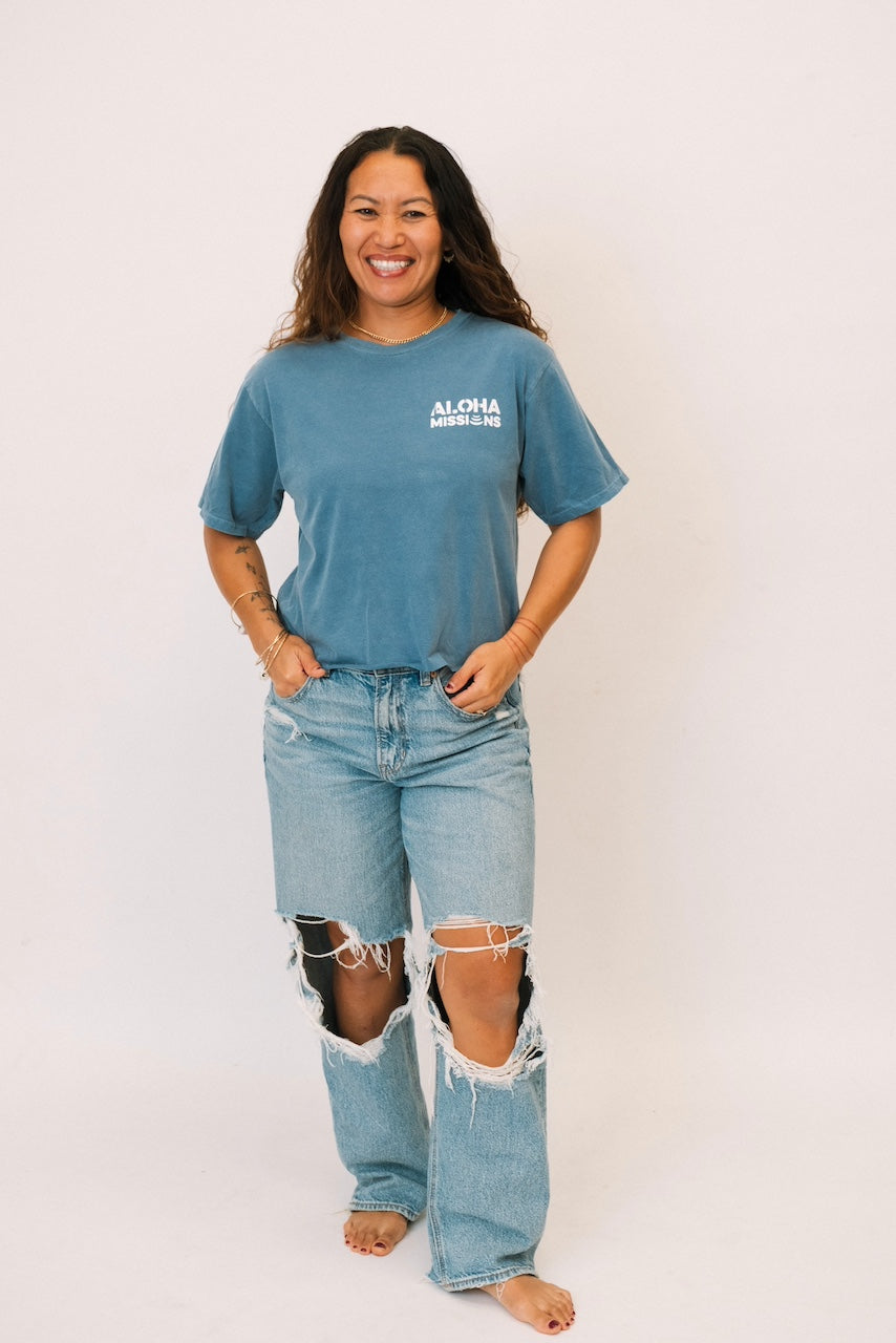 Aloha Missions Women's Crop Tee | Western Sky