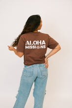 Load image into Gallery viewer, Aloha Missions Women&#39;s Crop Tee | Cocoa
