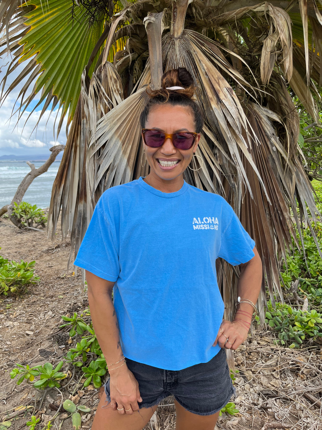 Aloha Missions Women's Crop Tee | Wave