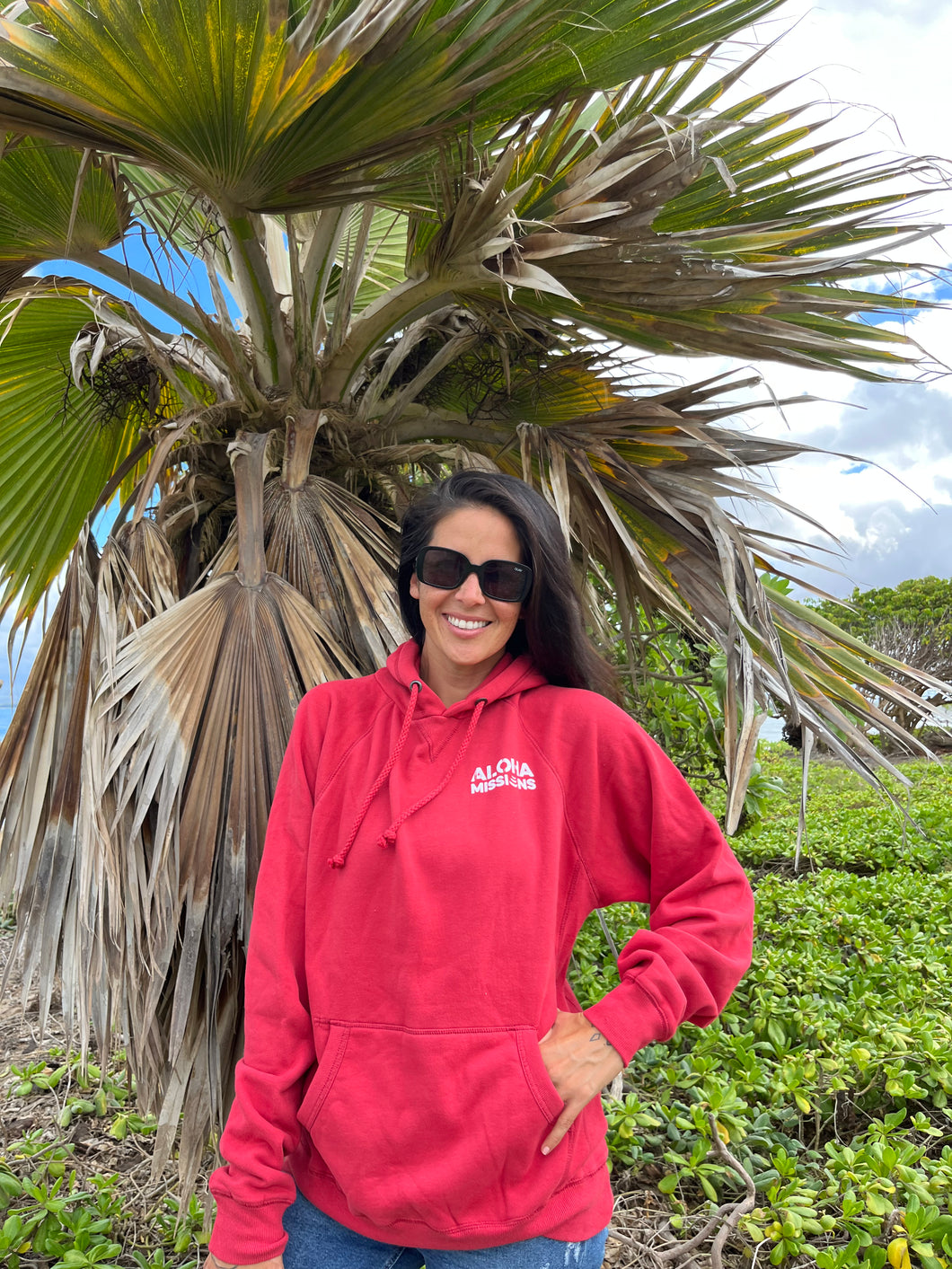Aloha Missions Fleece Pullover Hood | Red