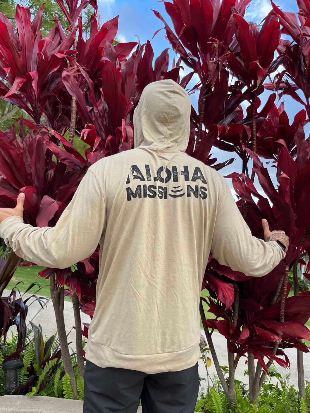 Aloha Missions Tri-Blend Hooded Long Sleeve | Desert