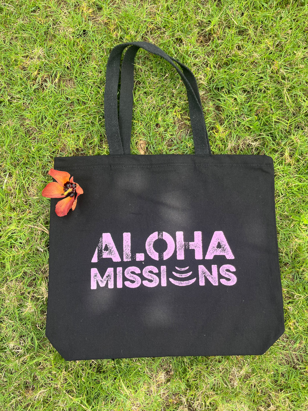 Aloha Missions Black Tote | Purplish Ink