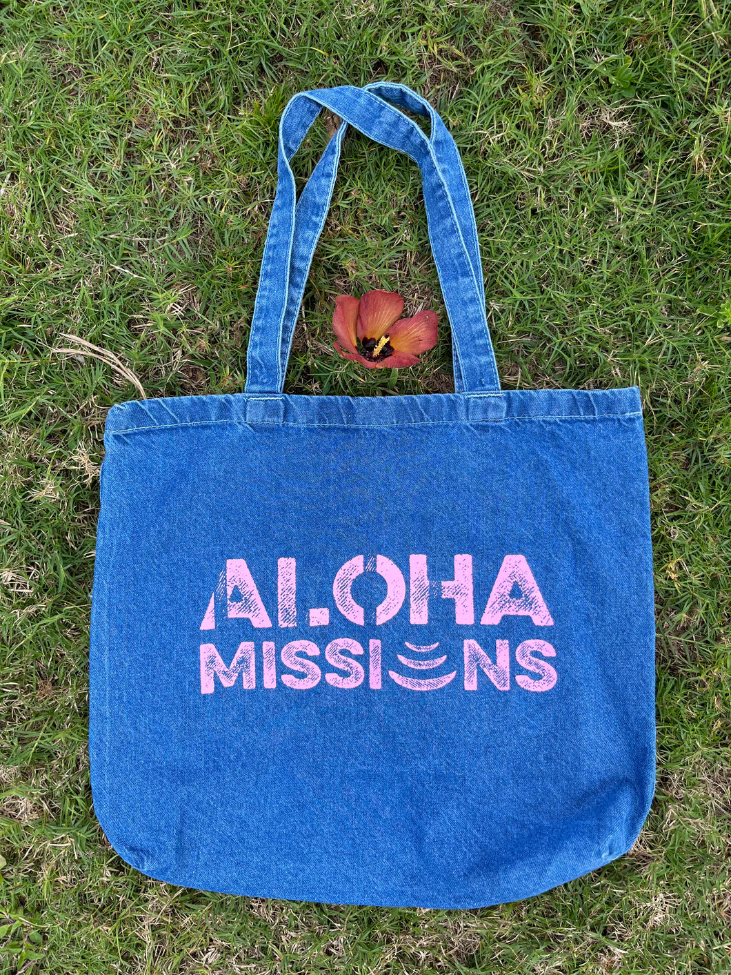 Aloha Misions Denim Tote | Purplish Ink