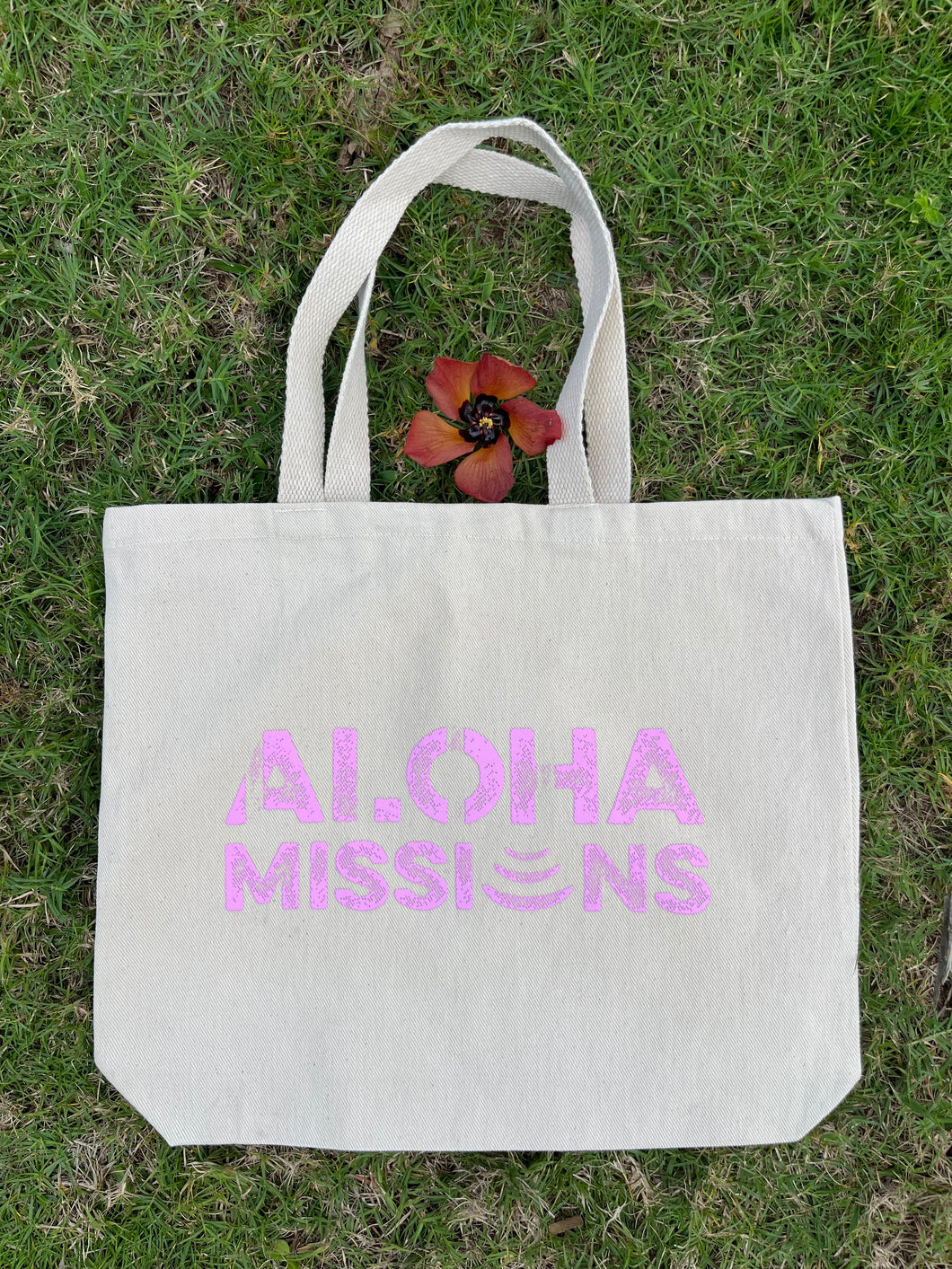 Aloha Missions Natural Tote | Purplish Ink